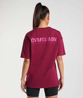 Dámské T Shirts Gymshark Fraction Oversized Růžové | CZ 3292VRW